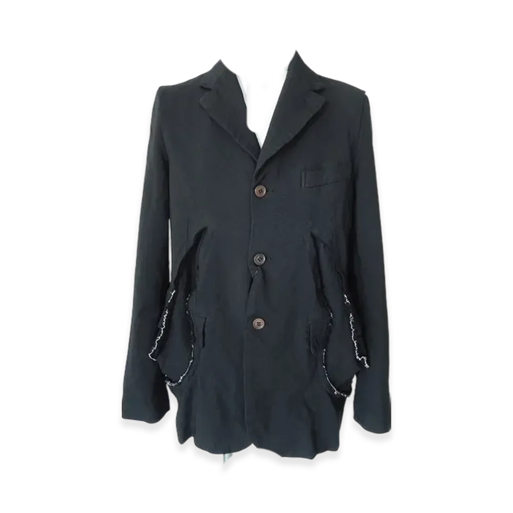 BLACK COMME des GARCONS Polyester Gabardine Garment Treated "Black"
