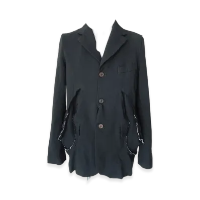 BLACK COMME des GARCONS Polyester Gabardine Garment Treated "Black"