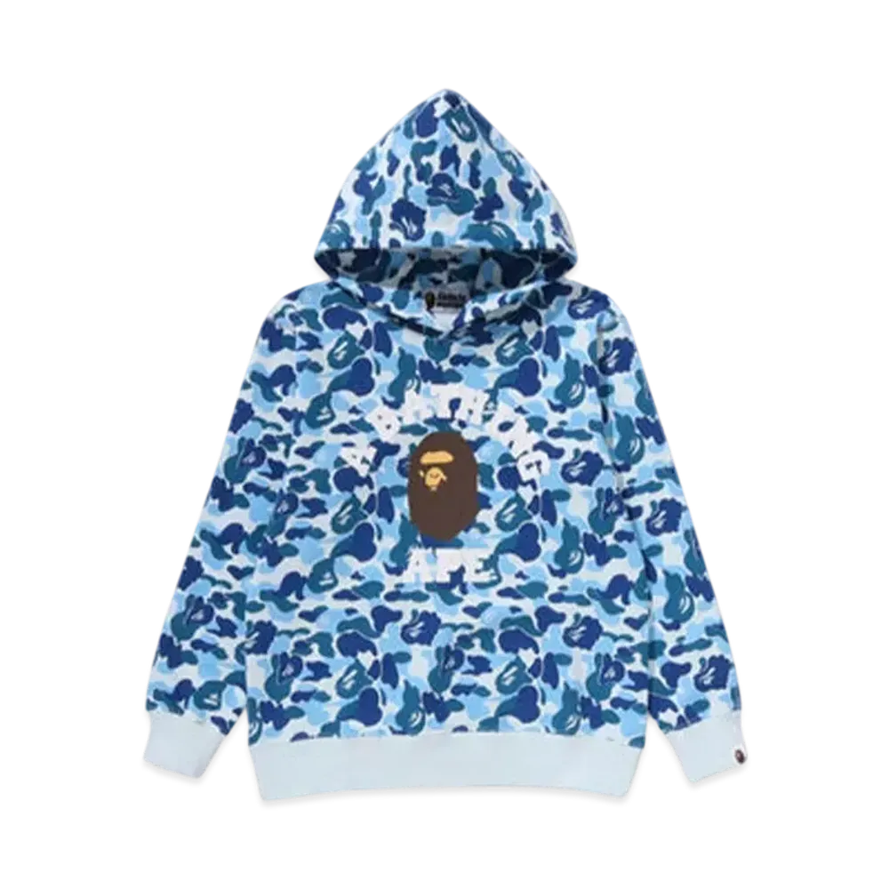 A BATHING APE Abc Camo College Pullover Hoodie "Blue"