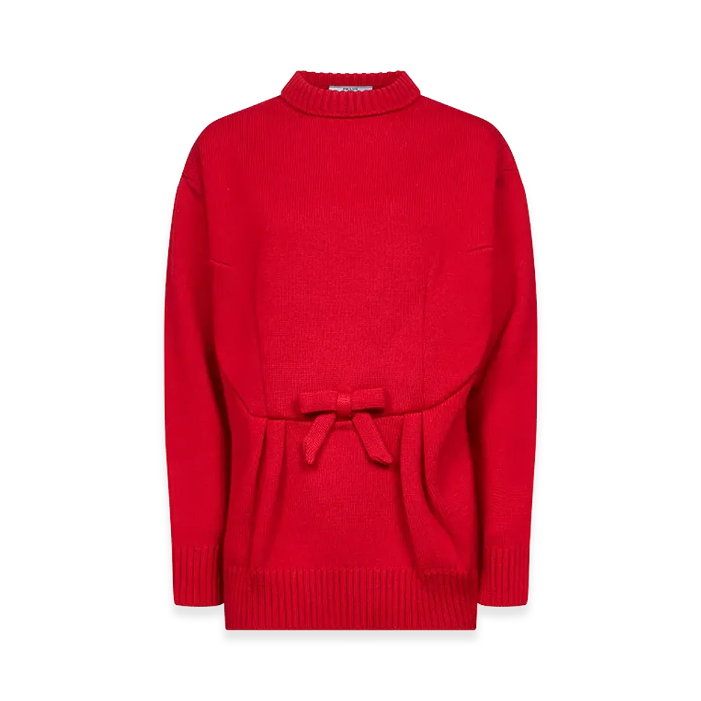 PRADA Women's Bow Sweater "Red"