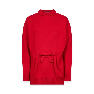 PRADA Women's Bow Sweater "Red"
