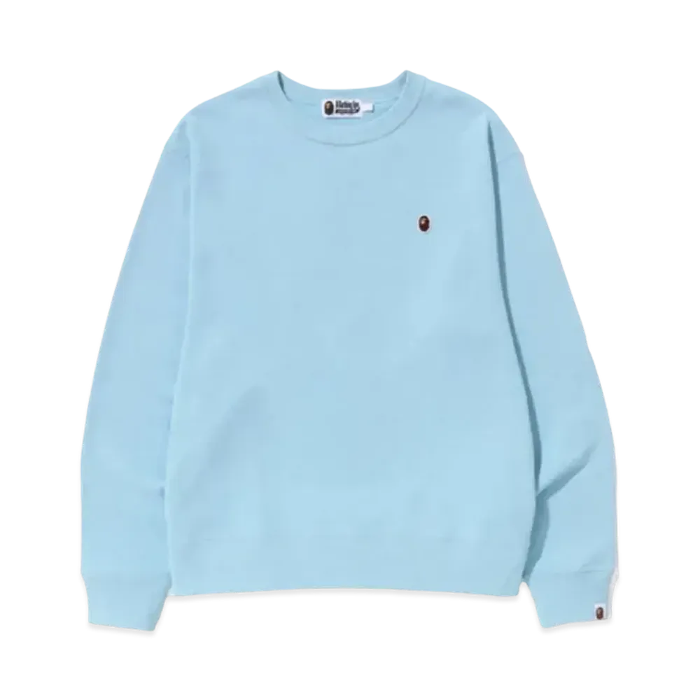 A BATHING APE Ape Head One Point Relaxed Fit Crewneck M "Sax Blue"