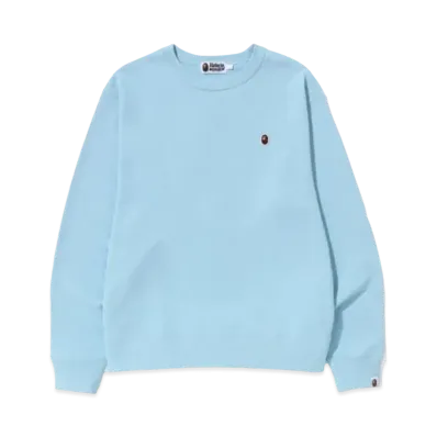 A BATHING APE Ape Head One Point Relaxed Fit Crewneck M "Sax Blue"