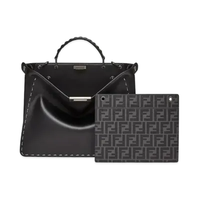 FENDI Peekaboo I See U Medium Leather Bag "Black"