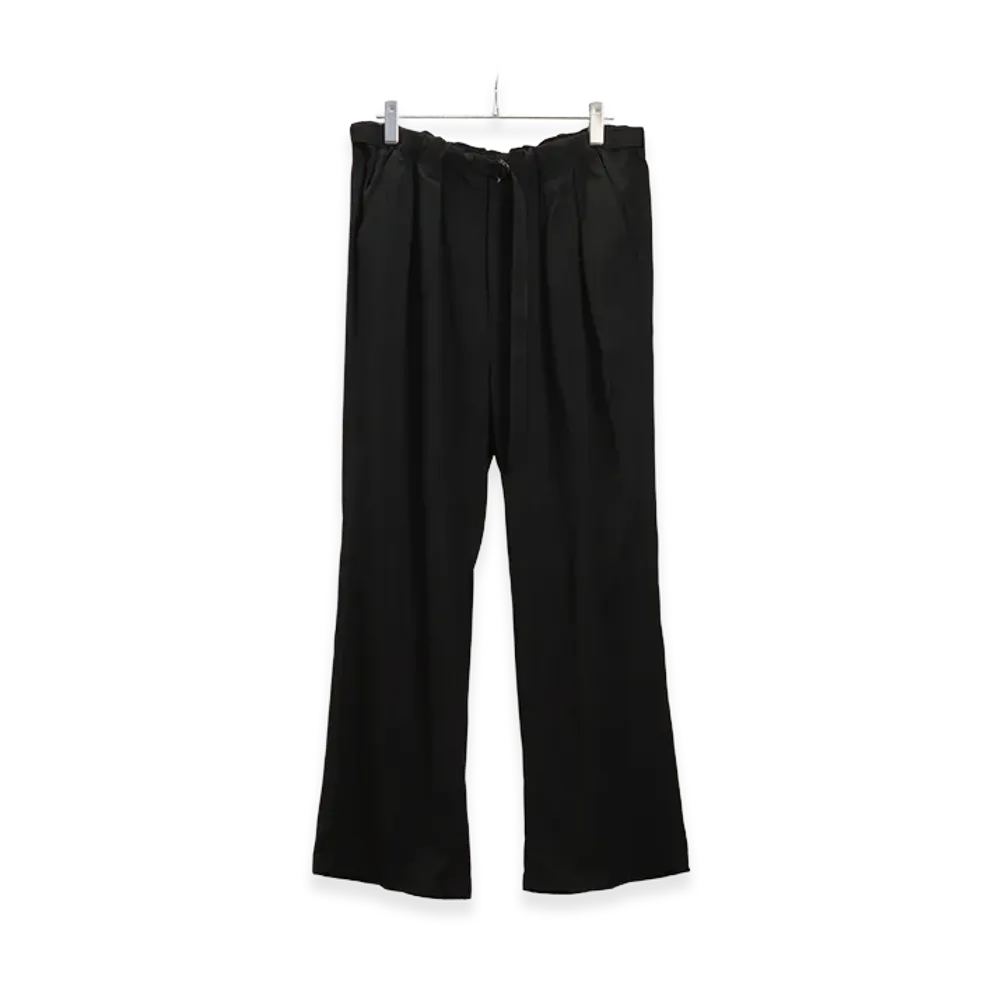 ANCELLM Viscose Belt-Less Trousers "Black"