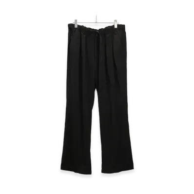 ANCELLM Viscose Belt-Less Trousers "Black"