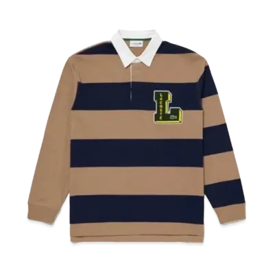 LACOSTE Crazy Pattern Lager Polo Shirt "Brown"