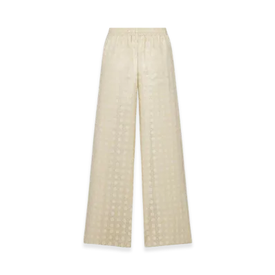 Dior Women's Or Macrocannage Pants Silk Twill Motif "Gold"