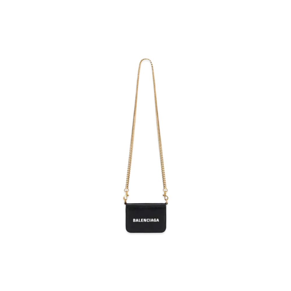 BALENCIAGA Cash Mini Wallet On Chain "Black"