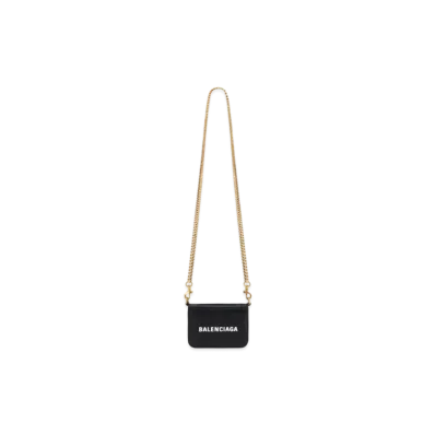 BALENCIAGA Cash Mini Wallet On Chain "Black"