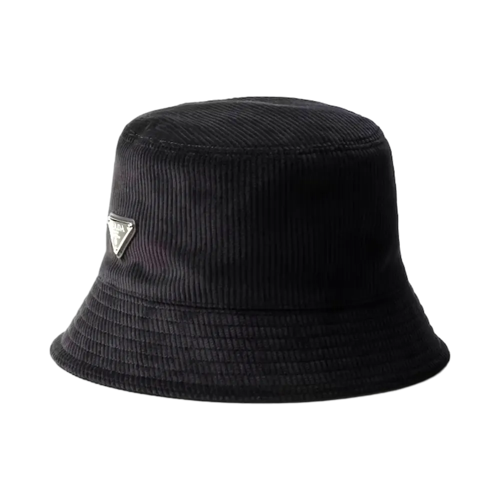 PRADA Corduroy Bucket Hat "Black"