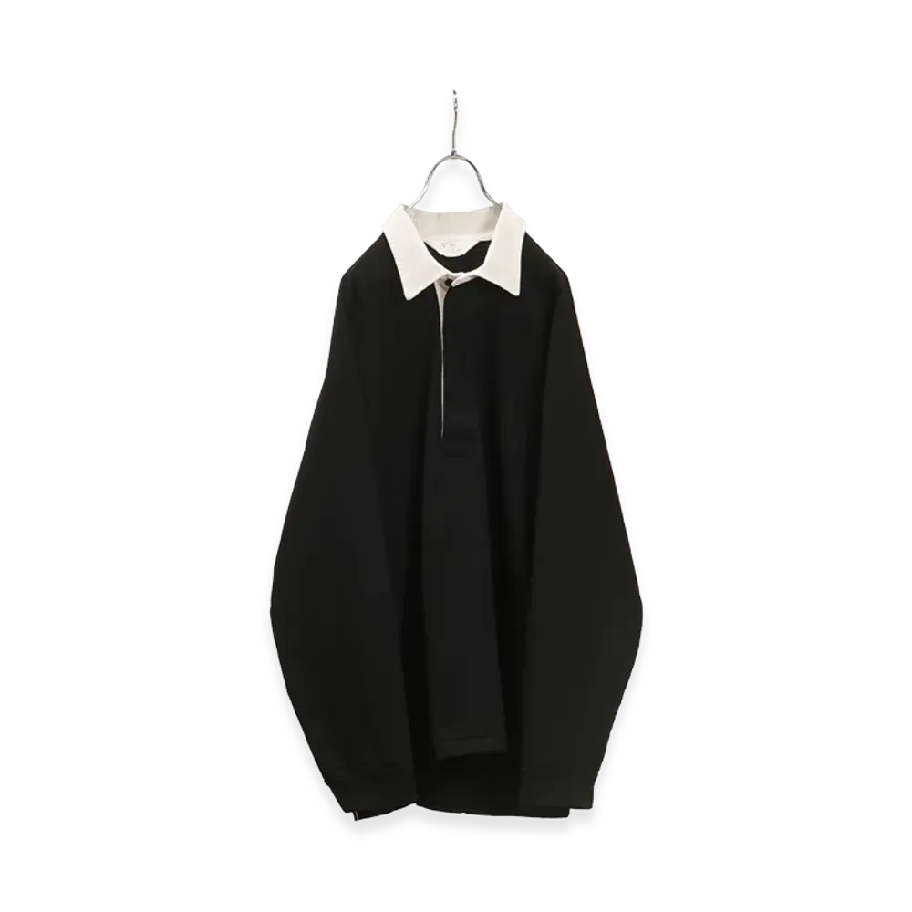 ANCELLM Two-Tone Rugby Shirt "Black"