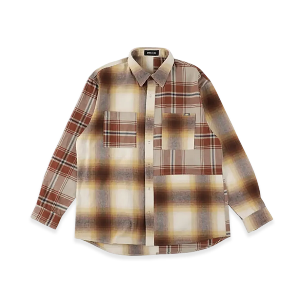 WIND AND SEA Patch Plaid Shirt "Brown"