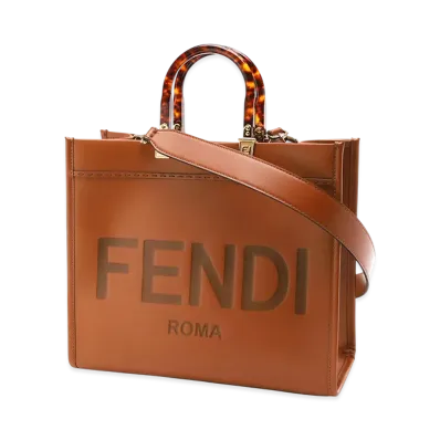 FENDI 2Way Tote Bag/Sunshine Medium "Darkbrown"