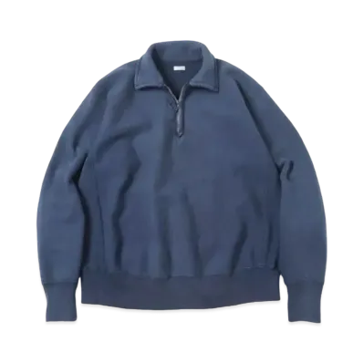 A.PRESSE Vintage Half Zip Sweatshirt "Navy"
