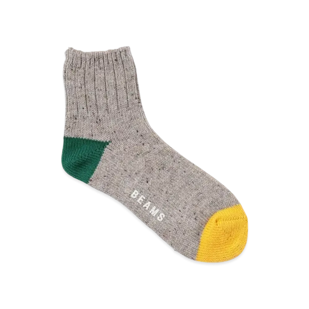 BEAMS Nep Quarter Socks "Gray"