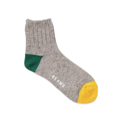 BEAMS Nep Quarter Socks "Gray"