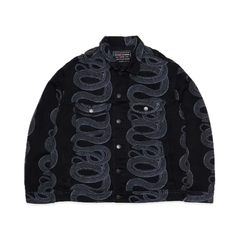 Supreme x HYSTERIC GLAMOUR Snake Denim Trucker Jacket "Black"