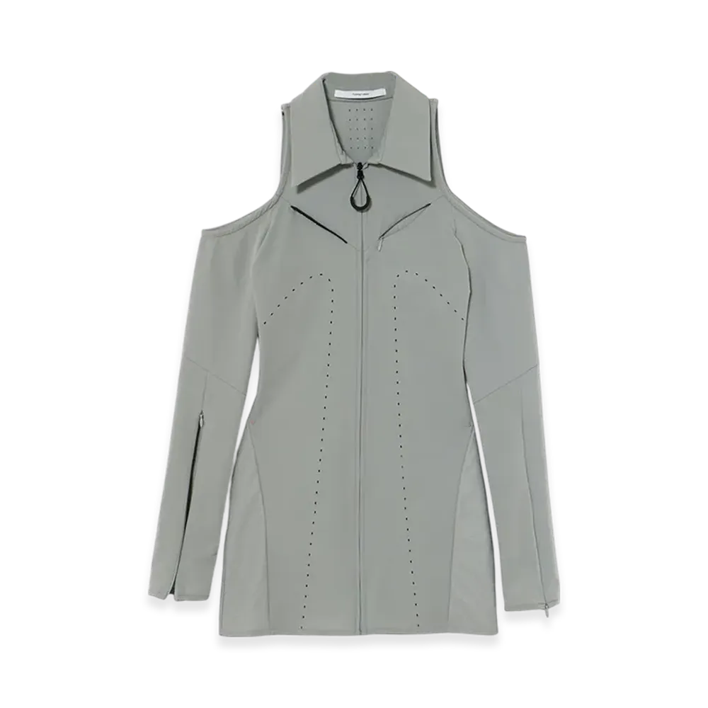 THEREDTHREAD G Tech Jersey Blouse Dress "Gray"