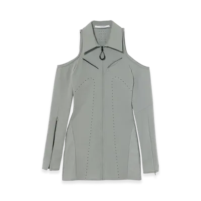 THEREDTHREAD G Tech Jersey Blouse Dress "Gray"