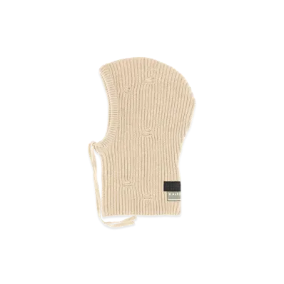 MM6 Maison Margiela Women's Distressed Wool Balaclava "Beige"
