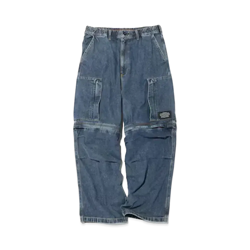GU x UNDERCOVER Denim Convertible Wide Cargo Pants "Blue #1"