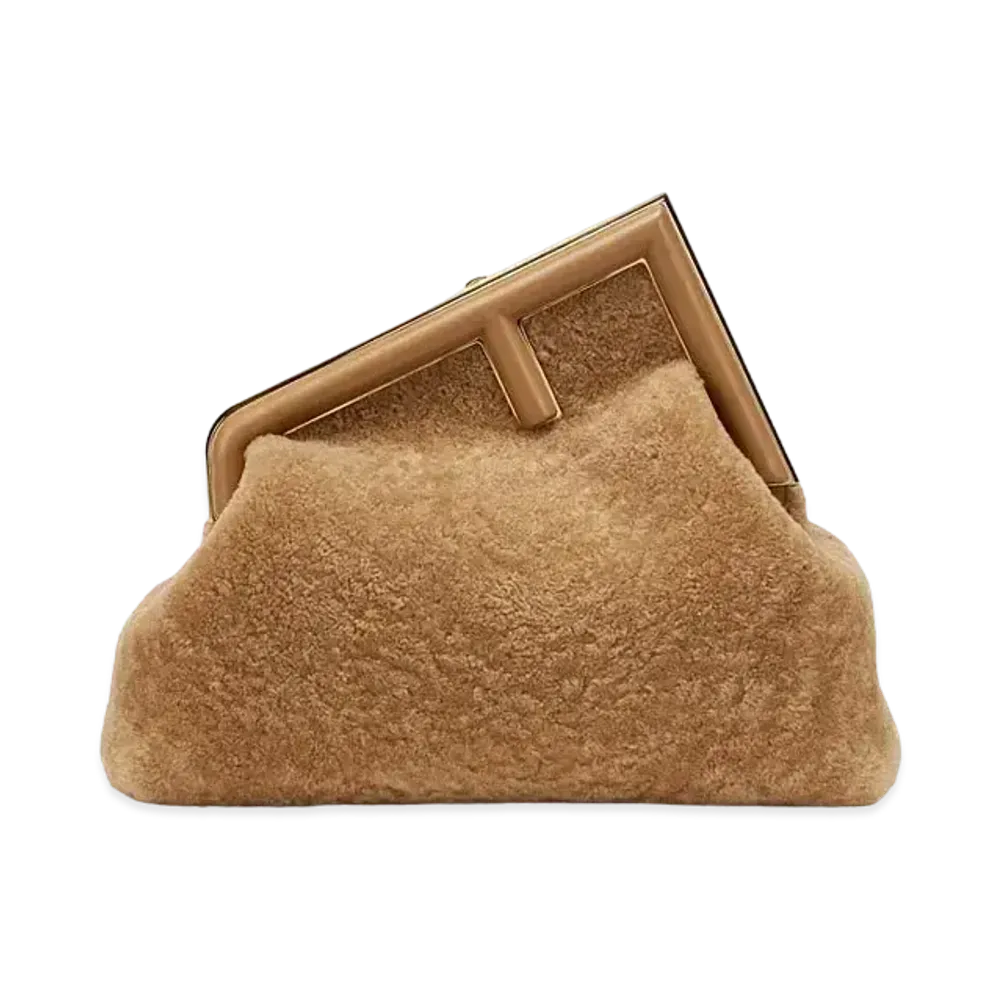 FENDI First Medium Sheepskin Bag "Beige"