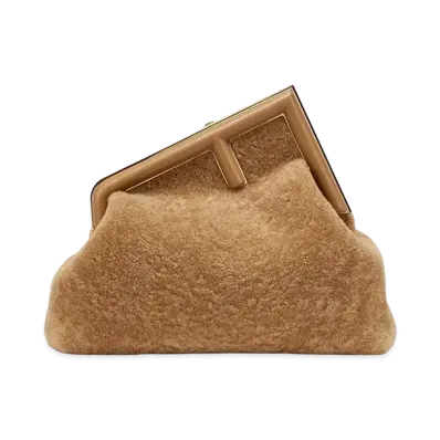 FENDI First Medium Sheepskin Bag "Beige"