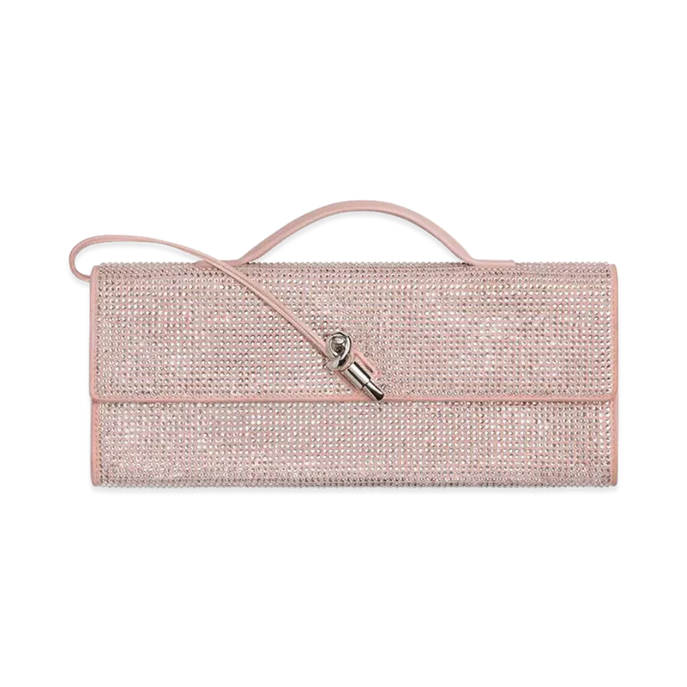 Bottega Veneta Andiamo Clutch Bag "Rose"