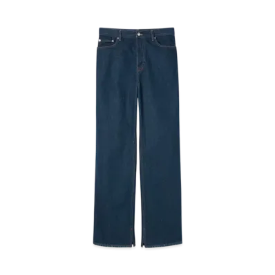 GUCCI Embroidered Denim Pants "Dark Blue"