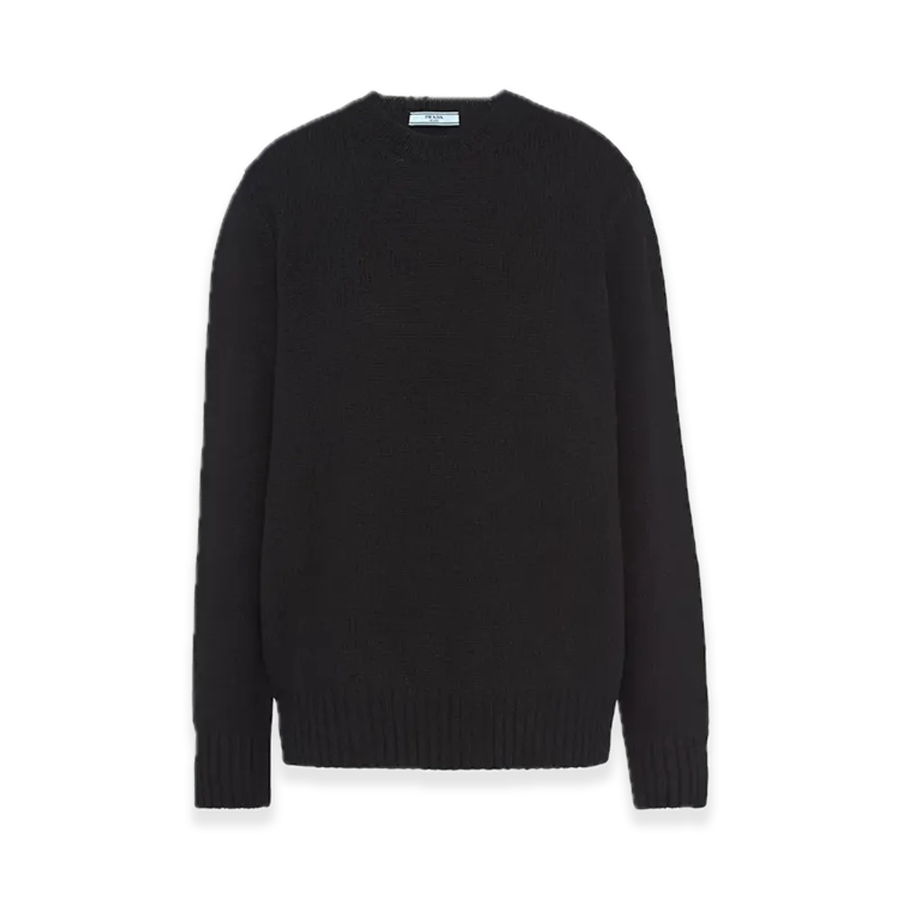 PRADA Wool x Cashmere Crewneck Sweater "Black"