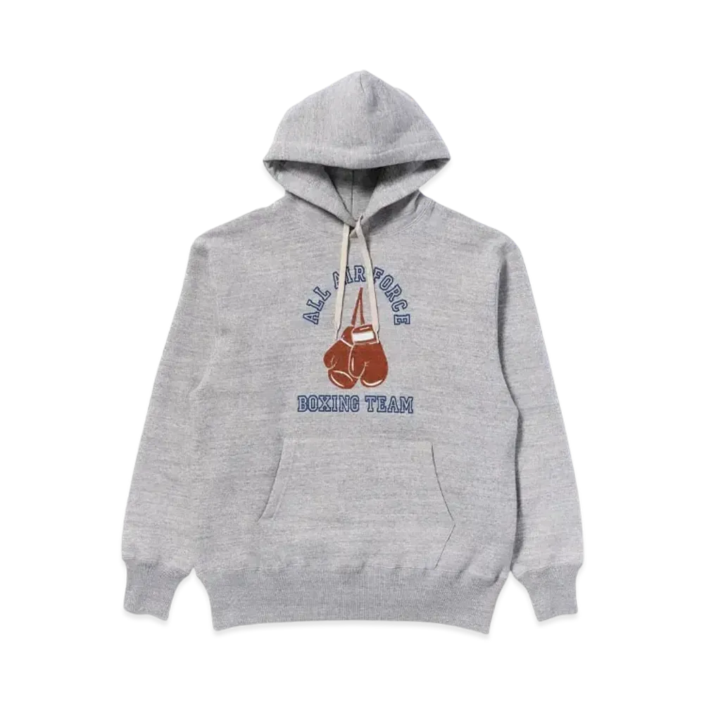 THE REAL McCOY'S Military Print Hooded Sweatshirt / Air Force Boxing Team "Gray"
