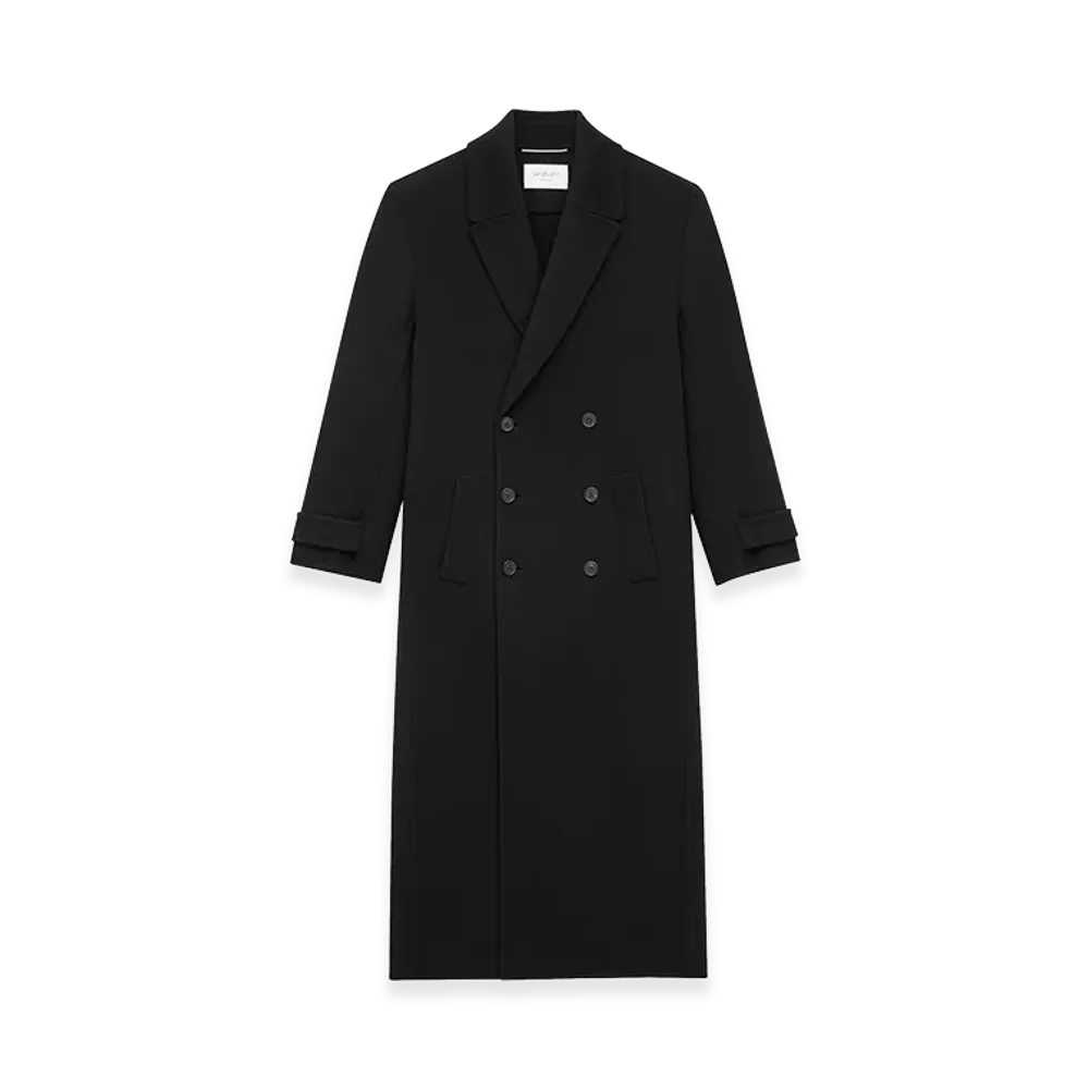 Saint Laurent Women's Wool Coat "Black"