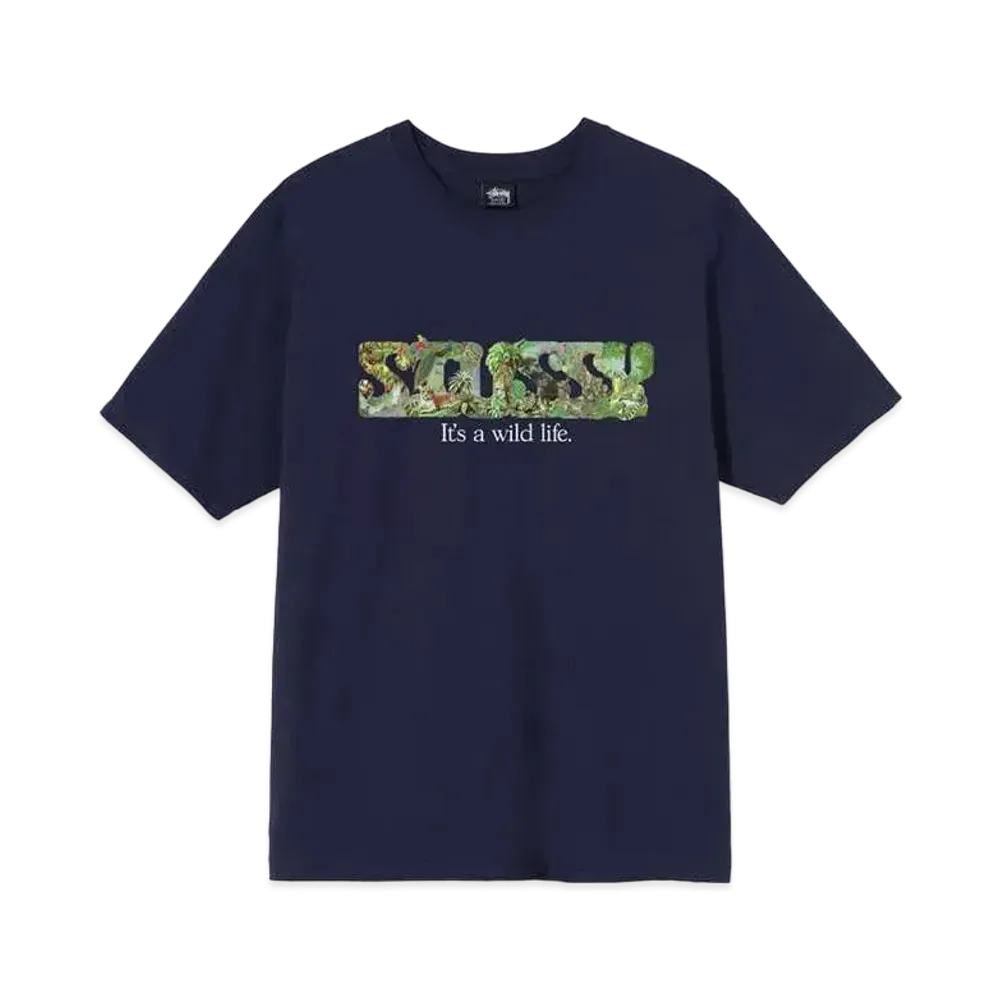 Stussy ITS A WILD LIFE TEE "Navy"