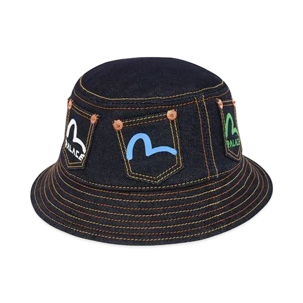 PALACE / Evisu Bucket Hat "Black"