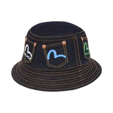 PALACE / Evisu Bucket Hat "Black"