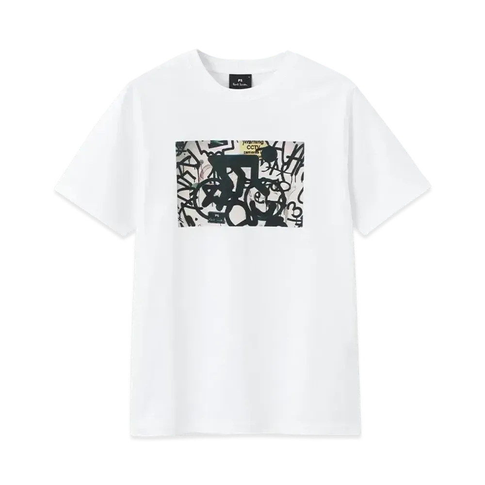 Paul Smith Spray Art Biker Tee "White"