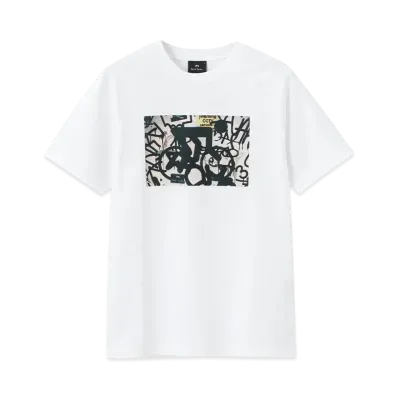Paul Smith Spray Art Biker Tee "White"