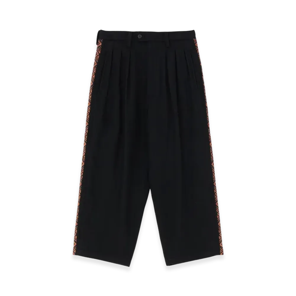 S'YTE Flannel Ecuadorian Woven Braid Side-Switching Pants "Black/Navy"