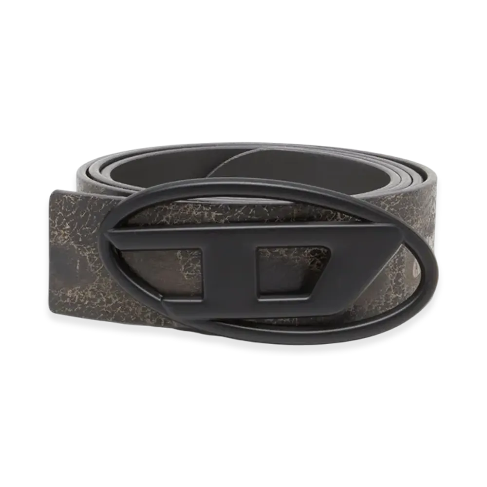 Diesel B-1Dr Rev Dd 4Cm Reversible Treated Leather Belt "Brown Black"