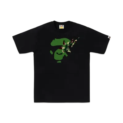 A BATHING APE ABC Camo Ape Face Sta Tee "Black/Green"
