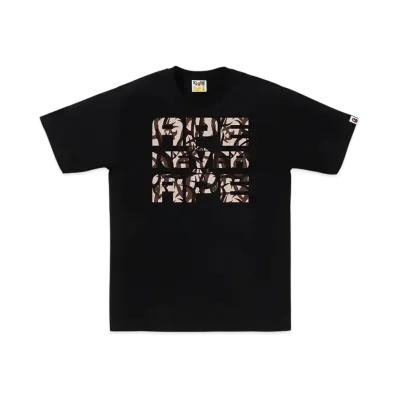 A BATHING APE Trial Camo Asnka Tee "Black/Beige"