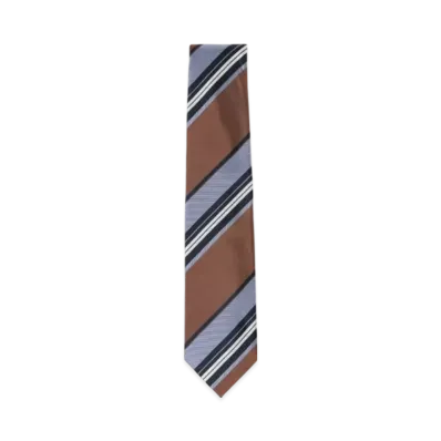 BEAMS Silk Striped Tie "Brown"