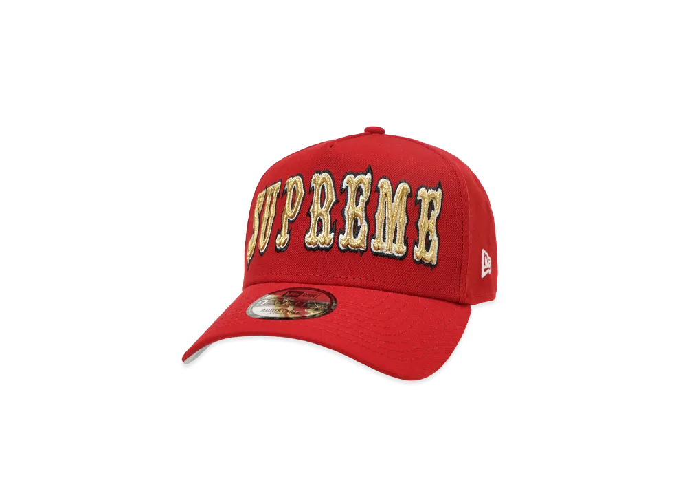 Supreme Gothic Outline Adjustable New Era "Red"