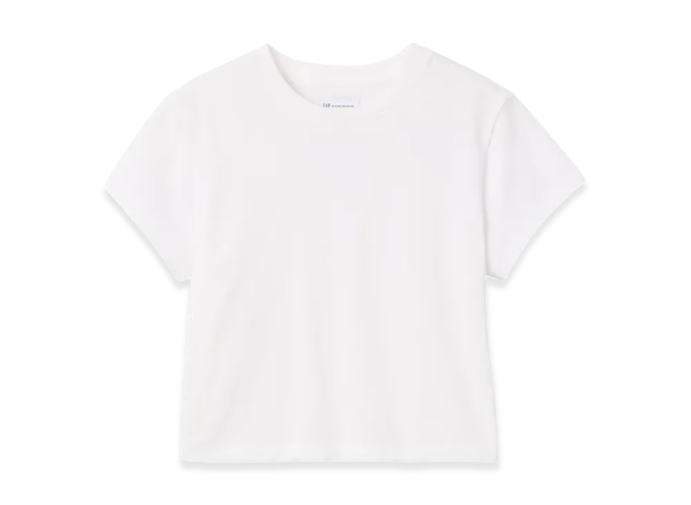 Gap x Victoria Beckham Women's Organic Cotton Logo Cropped T-Shirt "Fresh White"