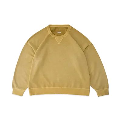visvim AMPLUS SWEAT L/S (UNEVEN DYE) "Mustard"