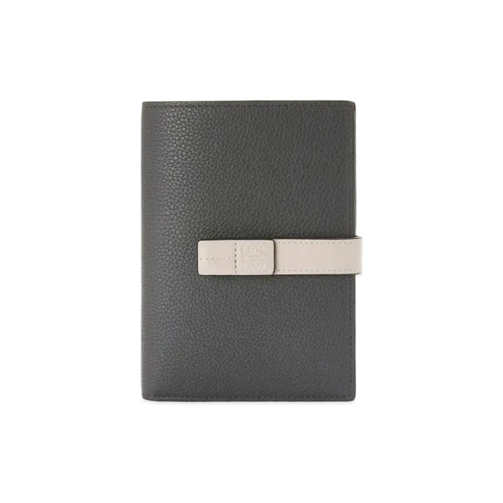 LOEWE Medium Vertical Wallet In Soft Grained Calfskin "Anthracite/Ghost"