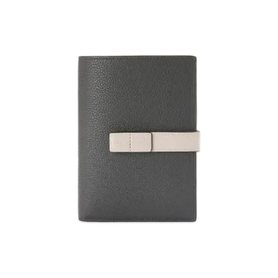 LOEWE Medium Vertical Wallet In Soft Grained Calfskin "Anthracite/Ghost"