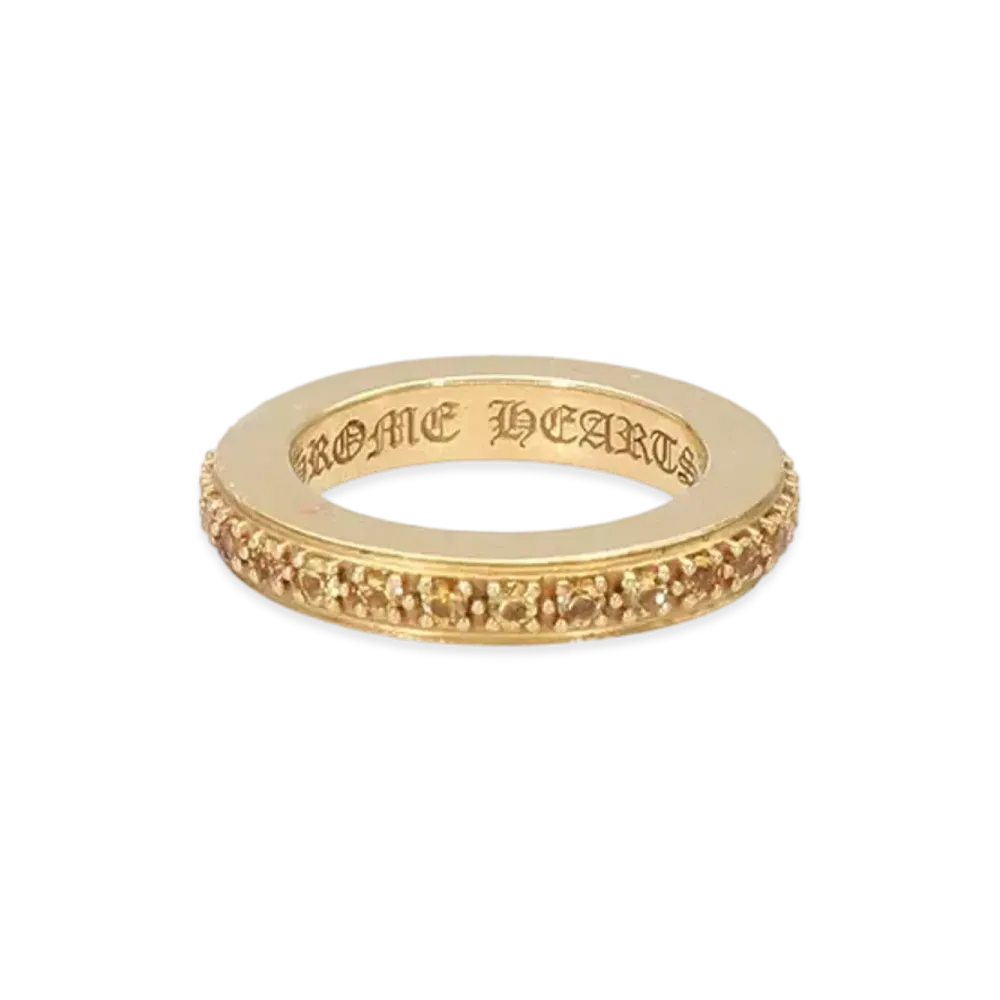 Chrome Hearts x Kate Hudson 22K TFL Pave Citrine Ring Pink Sapphire "Yellow Gold"
