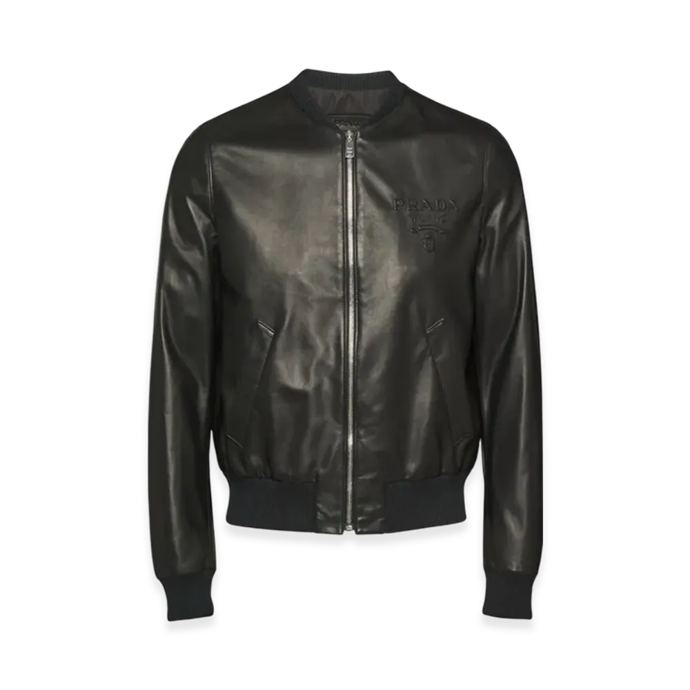 PRADA Nappa Leather Bomber Jacket "Black"